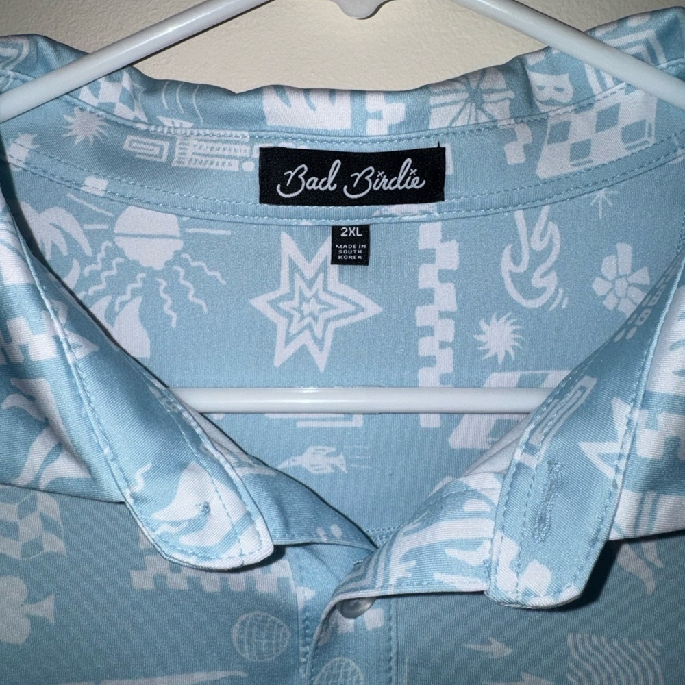 Bad Birdie Dry Heat Golf Polo Men’s Size 2XL Cool Blue BBMP001-643A - Picture 4 of 7